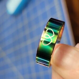 Heart Rainbow Size 13 Stainless Steel Ring